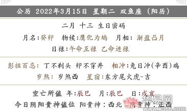 2022年二月十三喜神在什么方向？今日喜神方位查询