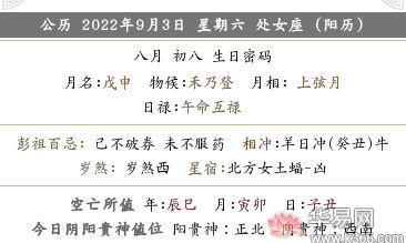 2022壬寅年八月初八日财神方位在哪？今日财神位置查询