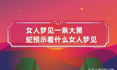 女人梦见一条大黑蛇预示着什么 女人梦见一条大黑蛇预示着什么呢