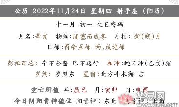 2022年农历十一月初一黄历查询，日子好吗？