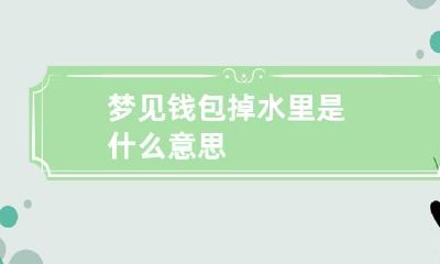 梦见钱包掉水里是什么意思