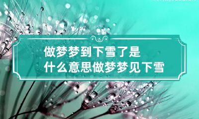 做梦梦到下雪了是什么意思 做梦梦见下雪是什么意思啊