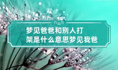 梦见爸爸和别人打架是什么意思 梦见我爸爸和别人打架是什么意思