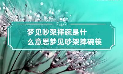 梦见吵架摔碗是什么意思 梦见吵架摔碗筷