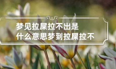 梦见拉屎拉不出是什么意思 梦到拉屎拉不出是什么意思