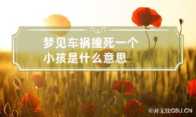 梦见车祸撞死一个小孩是什么意思