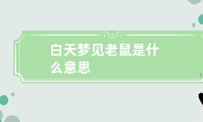 白天梦见老鼠是什么意思