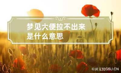 梦见大便拉不出来是什么意思