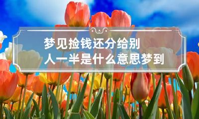 梦见捡钱还分给别人一半是什么意思 梦到捡钱,然后又分给别人了
