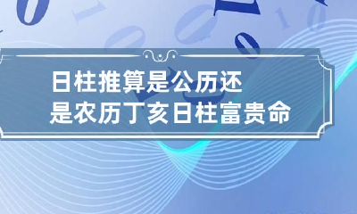 日柱推算是公历还是农历 丁亥日柱富贵命运