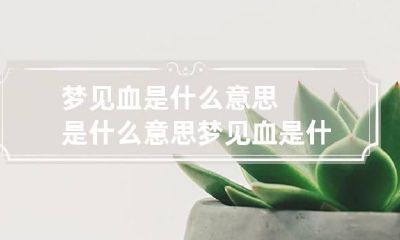 梦见血是什么意思是什么意思 梦见血是什么意思,什么征兆