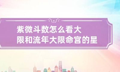 紫微斗数怎么看大限和流年 大限命宫的星以庙旺为好