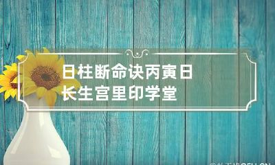 日柱断命诀 丙寅日长生宫里印学堂