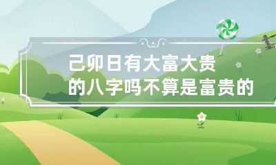 己卯日有大富大贵的八字吗 不算是富贵的八字
