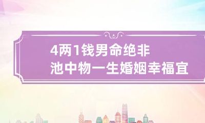 4两1钱男命绝非池中物 一生婚姻幸福宜晚婚
