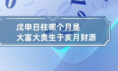 戊申日柱哪个月是大富大贵 生于亥月财源滚滚