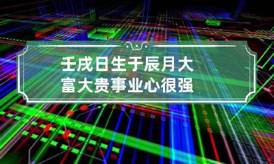 壬戌日生于辰月大富大贵 事业心很强