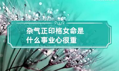 杂气正印格女命是什么 事业心很重