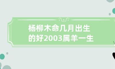 杨柳木命几月出生的好 2003属羊一生大劫年