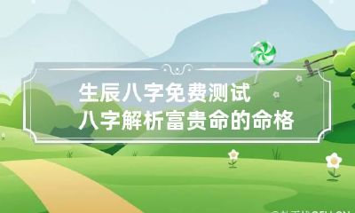 生辰八字免费测试 八字解析富贵命的命格