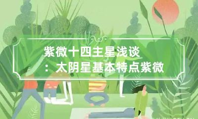 紫微十四主星浅谈：太阴星基本特点 紫微斗数太阴星