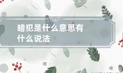 暗犯是什么意思 有什么说法