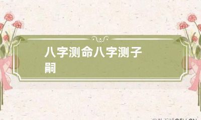 八字测命 八字测子嗣