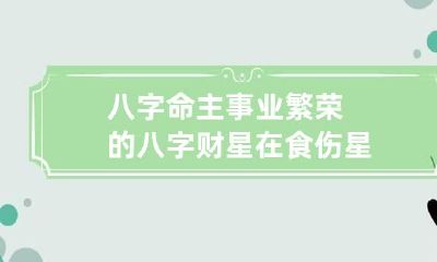 八字命主事业繁荣的八字 财星在食伤星