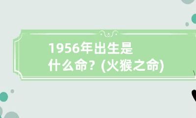 1956年出生是什么命？(火猴之命) 1956年出生的属猴命运