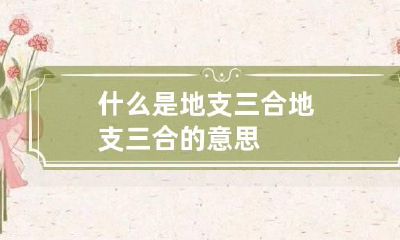 什么是地支三合 地支三合的意思