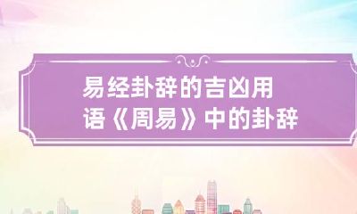 易经卦辞的吉凶用语 《周易》中的卦辞