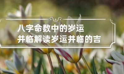 八字命数中的岁运并临解读 岁运并临的吉凶