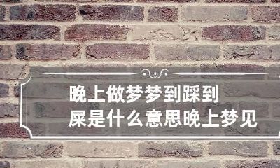 晚上做梦梦到踩到屎是什么意思 晚上梦见踩到屎了是什么预兆