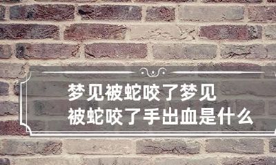 梦见被蛇咬了 梦见被蛇咬了手出血是什么征兆