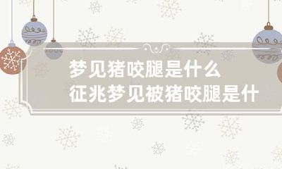 梦见猪咬腿是什么征兆 梦见被猪咬腿是什么意思啊