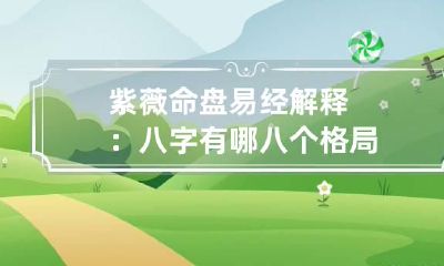 紫薇命盘 易经解释：八字有哪八个格局