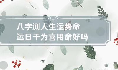 八字测人生运势命运 日干为喜用命好吗