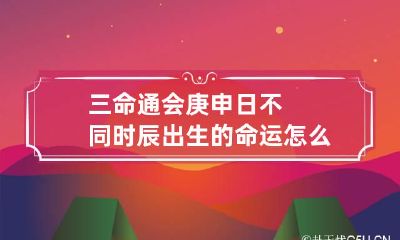 三命通会 庚申日不同时辰出生的命运怎么样