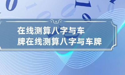 在线测算八字与车牌 在线测算八字与车牌有关