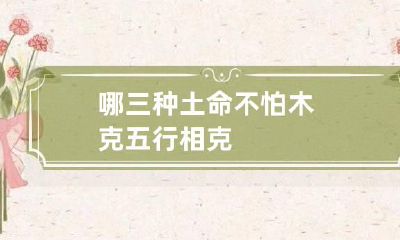 哪三种土命不怕木克 五行相克