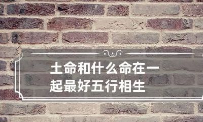 土命和什么命在一起最好 五行相生