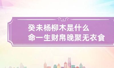 癸未杨柳木是什么命 一生财帛晚聚无衣食之忧