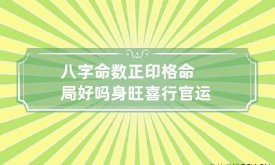 八字命数 正印格命局好吗 身旺喜行官运