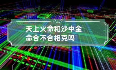 天上火命和沙中金命合不合 相克吗