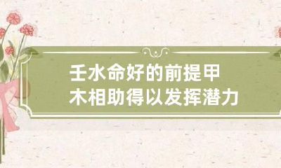 壬水命好的前提 甲木相助得以发挥潜力