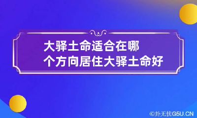 大驿土命适合在哪个方向居住 大驿土命好还是路旁土命好