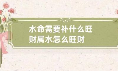 水命需要补什么旺财 属水怎么旺财