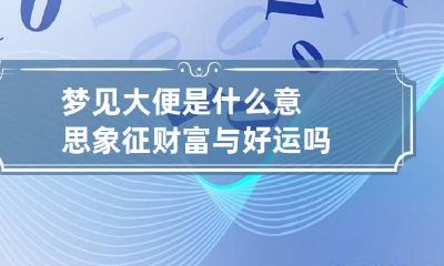 梦见大便是什么意思象征财富与好运吗