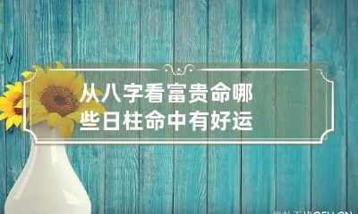 从八字看富贵命 哪些日柱命中有好运