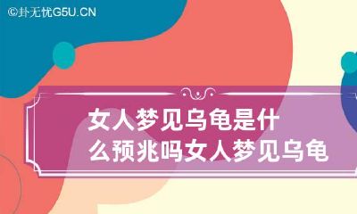 女人梦见乌龟是什么预兆吗女人梦见乌龟是什么预兆吗